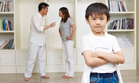 Asian Child and Quarreling ParentsDB3YKA Asian Child and Quarreling Parents