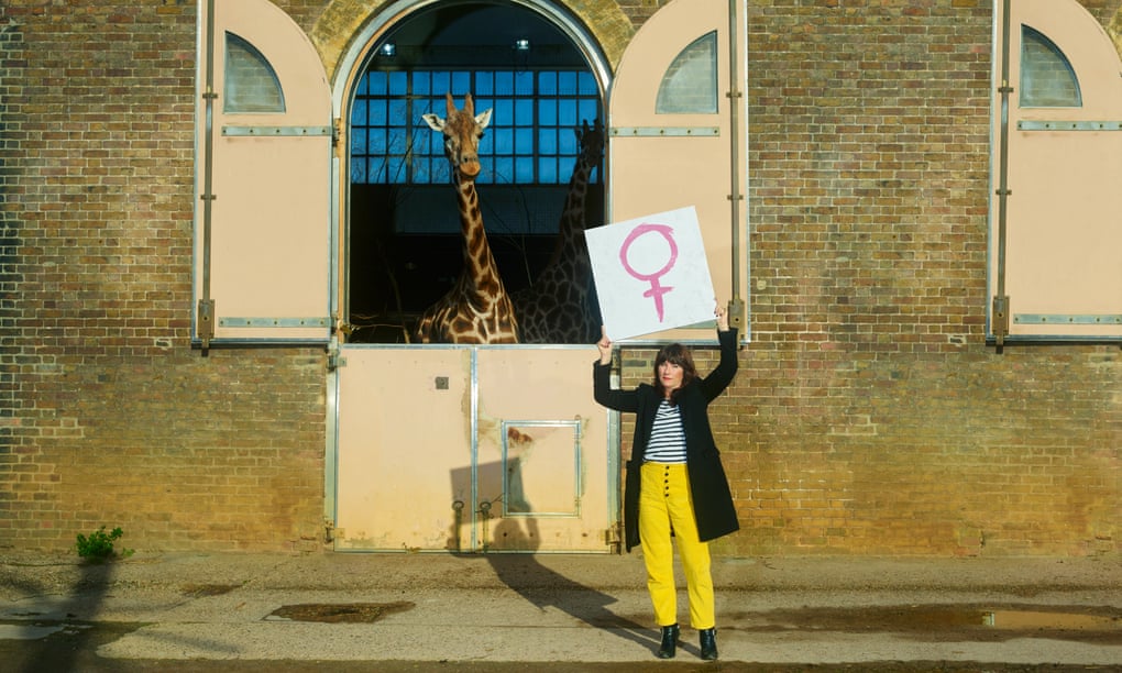 Taking a stand: Lucy Cooke by the giraffe enclosure at London Zoo.