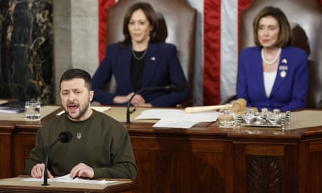 Volodymyr Zelenskiy addresses the joint meeting of Congress at the US Capitol