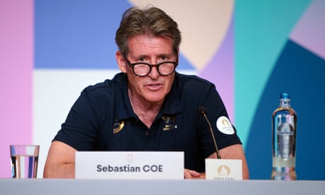 Sebastian Coe speaks to the media