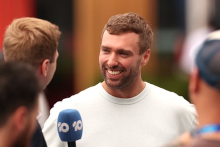 Amateur tennis player Jordan Smith speaks with media after winning the $1m Australian Open One Point Slam