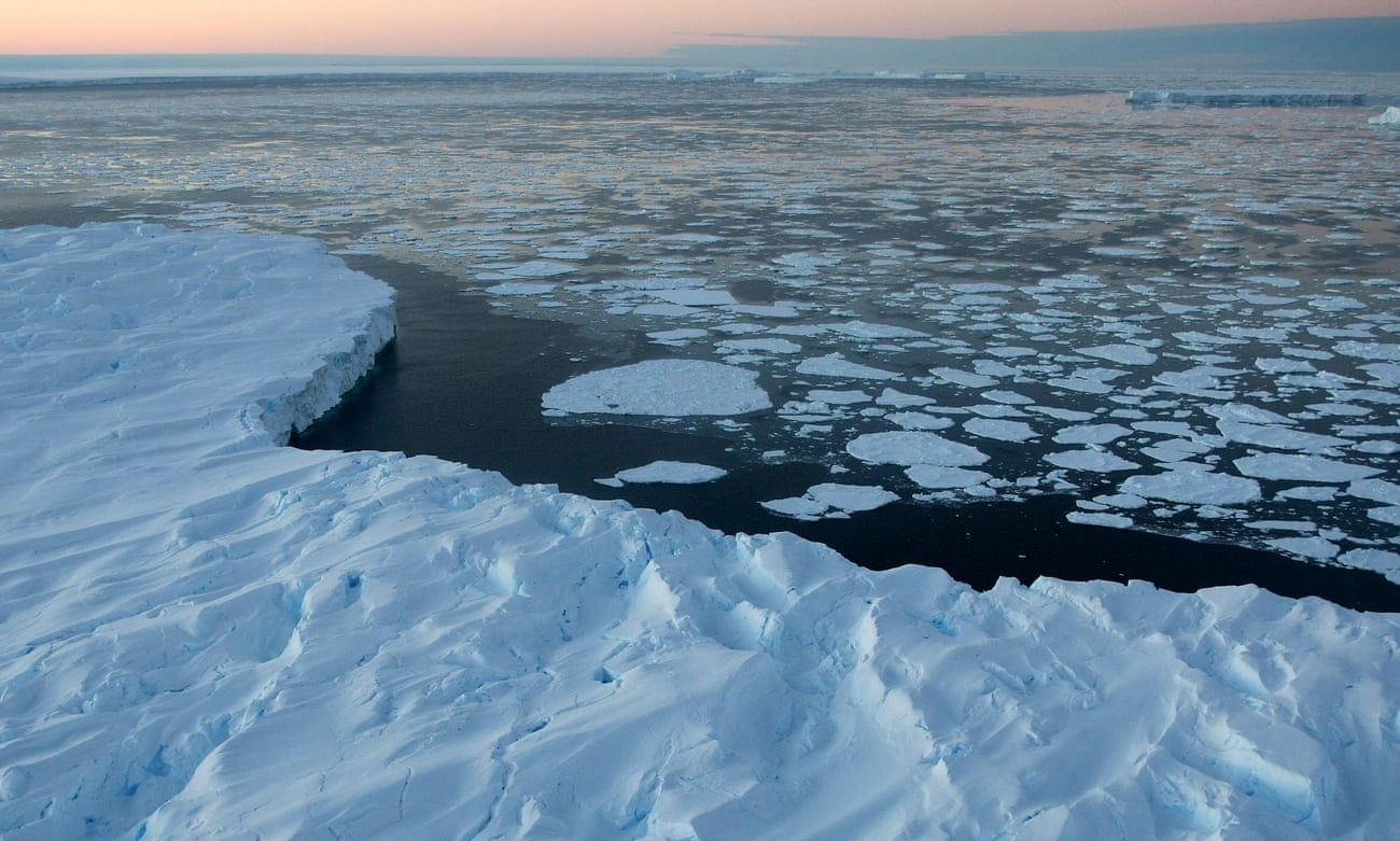 tabular icebergs ice floe drift Vincennes Bay Australian Antarctic Territory