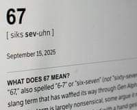 A dictionary page showing the definition of the meme "six-seven"