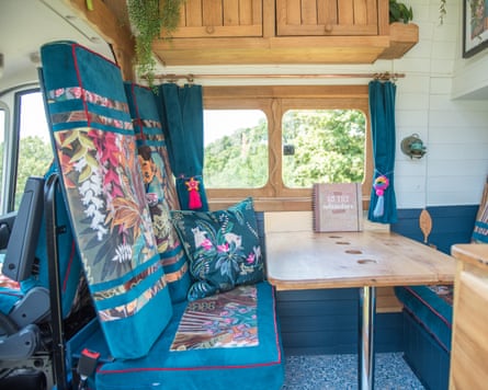 Inside Lindsay Berresford and David Ffrench’s campervan, Frida.