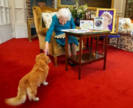 Furry friends … Elizabeth II and a corgi called Candy.