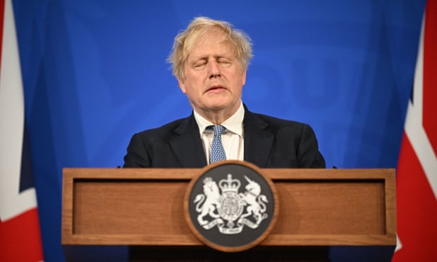 Boris Johnson speaks during a press conference in Downing Street on Wednesday.
