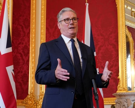Keir Starmer hosts representatives of the nuclear industry at a reception at Lancaster House in London to mark the announcement of the new UK-US partnership