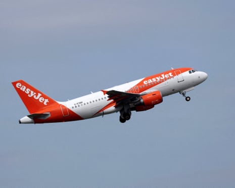 An easyJet Airbus A319 aircraft takes off from Nantes Atlantique Airport in Bouguenais near Nantes, France, in April 2026.
