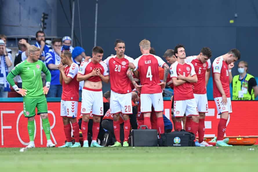 Love, courage and solidarity: 20 essential lessons young athletes taught us this summer | Tokyo Olympic Games 2020 2 Denmark players protect Christian Eriksen as he receives live-saving treatment during their match against Finland on 12 June