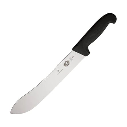Victorinox 10in safety nose slaughter and butchers steak knife (black)