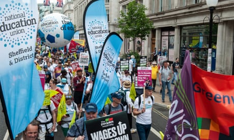 National Education Union members join the TUC's 'We Demand Better demonstration in London this June
