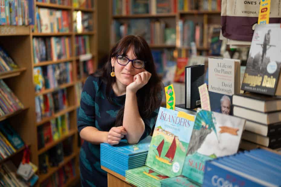 Alice Harandon, manager of the St Ives Bookseller in Cornwall, inside the shop