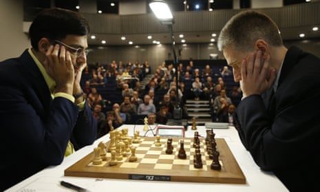 Two chess masters playing chess