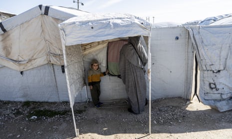 Aerial view of the Roj detention camp in northern Syria