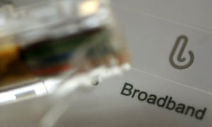 A broadband cable and router.