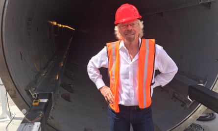 Richard Branson at the Hyperloop test site outside Las Vegas.