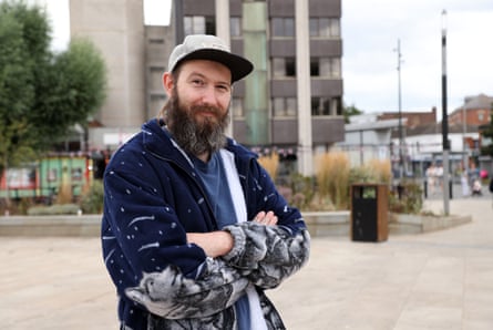 A bearded Jack Vincent in Grimsby looks at the camera