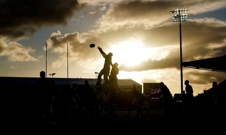 Northampton win a lineout during the Premiership match at Sandy Park.