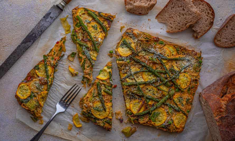 'Rising with herbs and spring vitality': rustic frittata al forno.