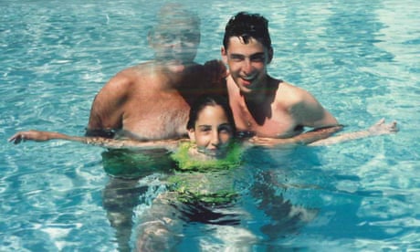 Peter Savodnik (right) as a young man with his father and sister in a swimming pool