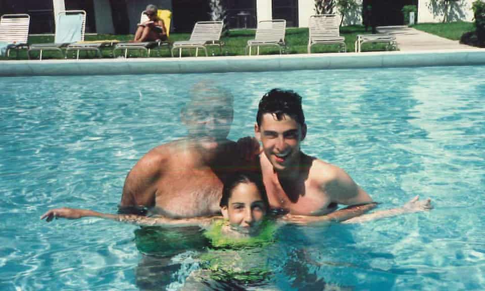 Peter Savodnik (right) as a young man with his father and sister in a swimming pool