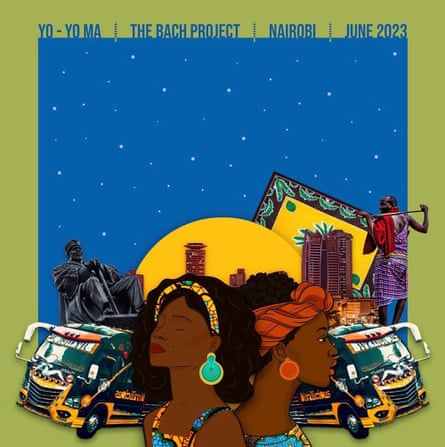 A poster on display in Nairobi for Yo-yo Ma’s Bach Project