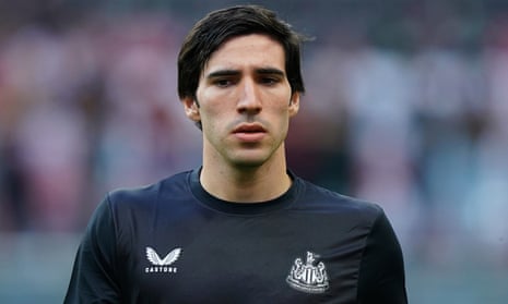 Sandro Tonali ahead of Newcastle’s match against AC Milan, his former club, in the Champions League