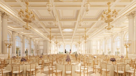 A rendering of the White House ballroom.