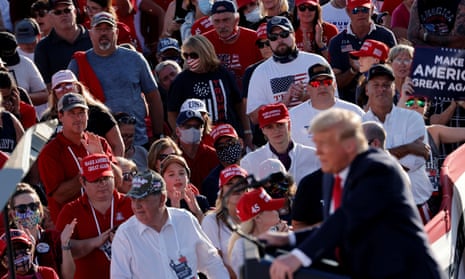 President Donald Trump holds a rally in Arizona.