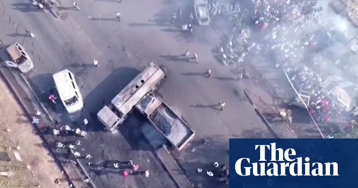 Drone footage shows aftermath of fuel tanker blast in Sierra Leone – video