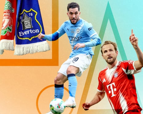 Liverpool and Everton nine scarves, Rayan Cherki of Manchester City, Harry Kane of Bayern Munich.