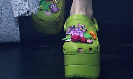 Crocs launched high-fashion collaborations with Balenciaga, pictured.