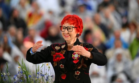 Lydia Rahula at the 2023 Estonia Song Festival in Tallinn.