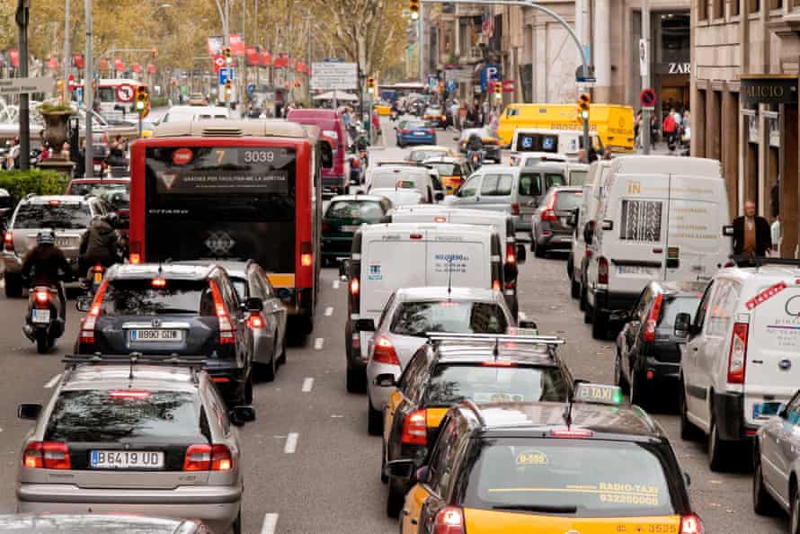 Traffic in Barcelona city centre
