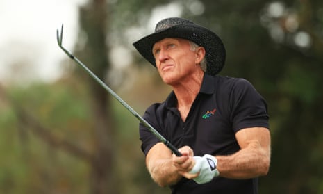 Greg Norman plays in the final round of the PNC Championship at the Ritz-Carlton Golf Club Orlando on 20 December 2020 in Orlando, Florida.