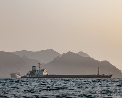 Oil tankers and cargo vessels anchored off Port Sultan Qaboos on June 21, 2026 in Muscat, Oman