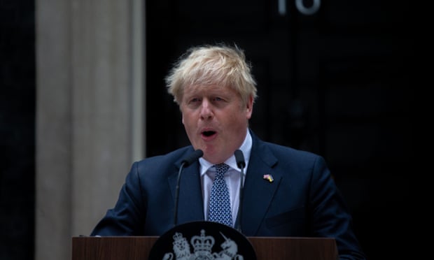 Boris Johnson gives his speech on 7 July