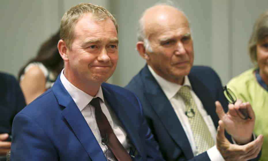 Tim Farron, left, and Vince Cable