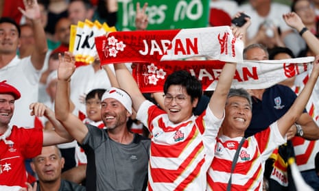 Fans at the Japan v Russia match