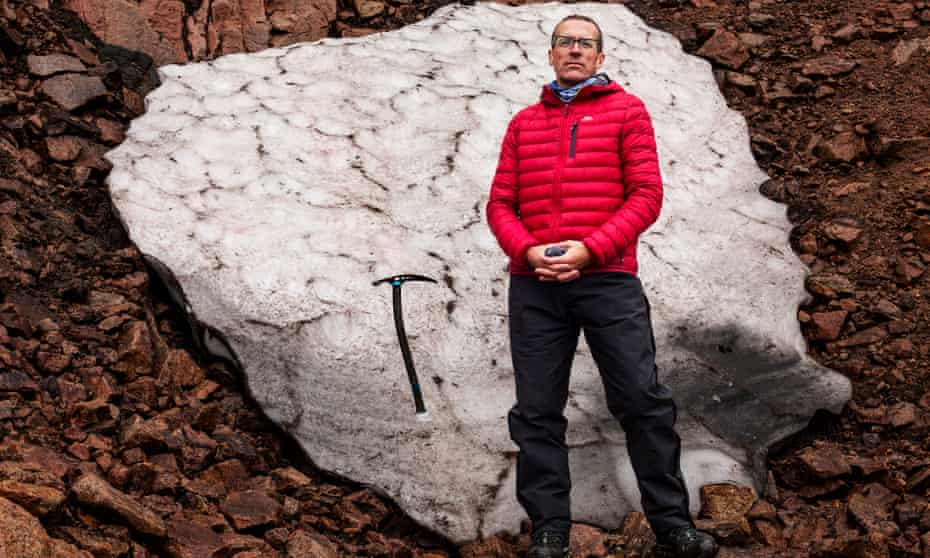 Iain Cameron with Sphinx snow patch in 2019
