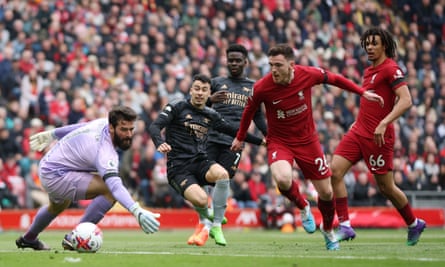 Gabriel Martinelli set Arsenal off to a racing start against Liverpool with a goal in the eighth minute