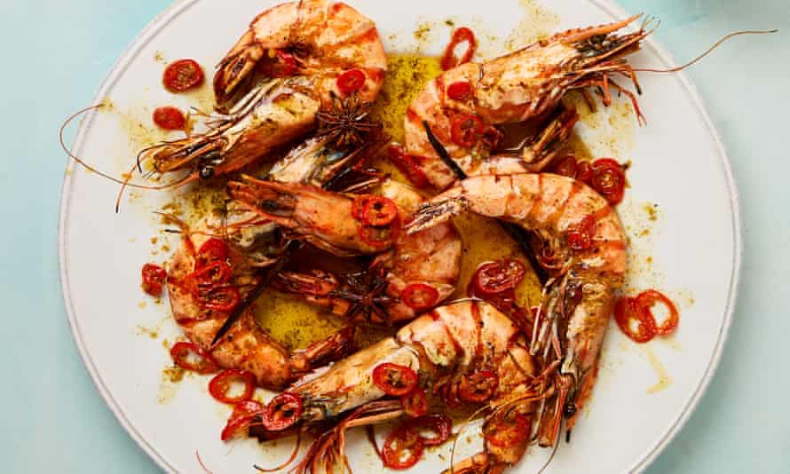 Prawns with vanilla and rum butter