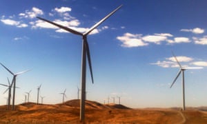 A windfarm is pictured near Burra, South Australia,