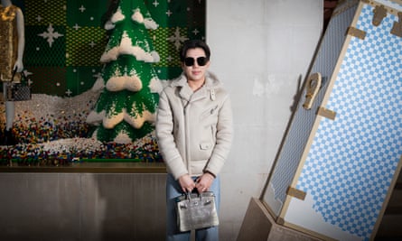Student Genico Young, 22, on New Bond Street in west London.