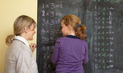Girl learning maths in classroom