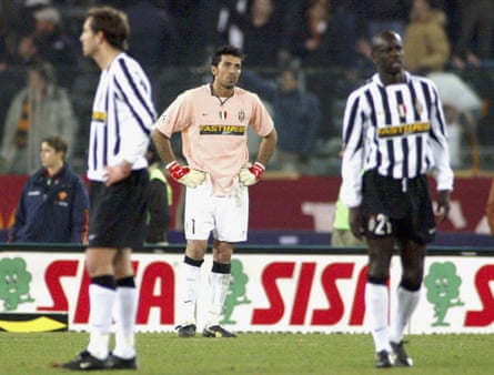 Gianluigi Buffon during the Juventus’s 4-0 defeat at Roma in February 2004
