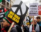 Thousands march on US embassy in London calling for end of strikes in Iran