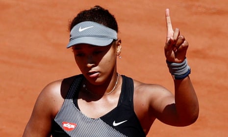 Naomi Osaka during her first-round match in the French Open last month.