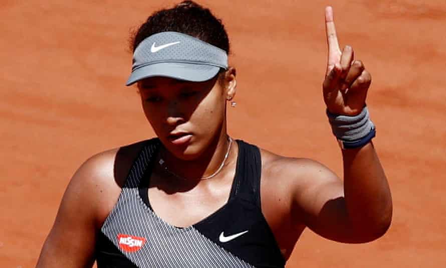 Naomi Osaka in action at Roland Garros, Paris, May 2021.