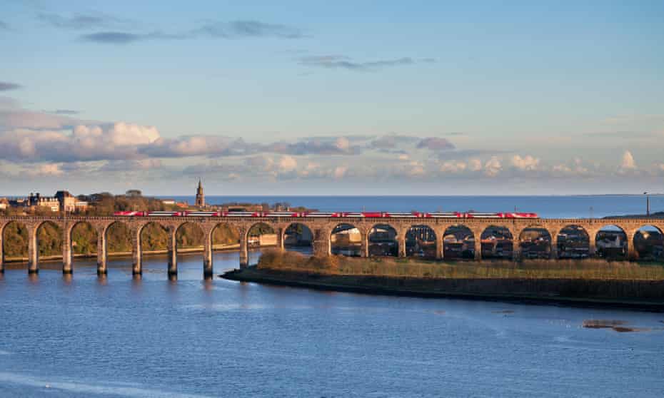 A Virgin Trains Edinburgh-London service at Berwick-upon-Tweed in 2019.